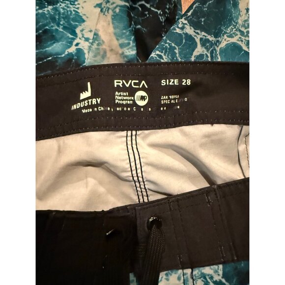 RVCA Board Shorts Mens 28 9" Ocean AOP Beach Swim Trunks - Picture 3 of 6